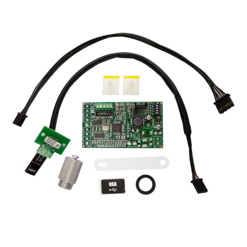 Napęd USB flash OHAUS T82XWT-EU — zestaw z płytką PCB i kablami — widok z góry