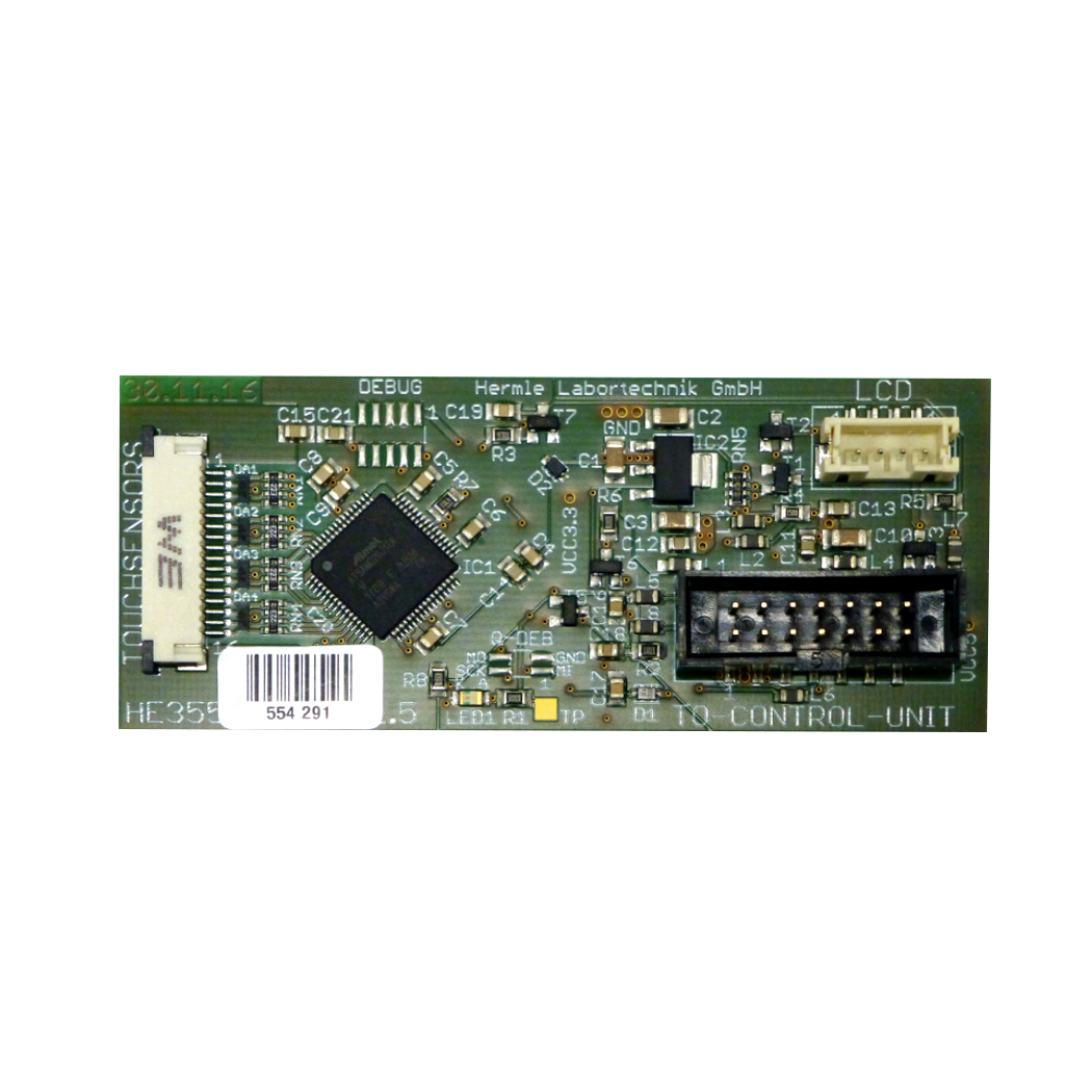 Panel dotykowy QTouch OHAUS FC5707/5513 — mała płytka PCB z mikroprocesorem — widok z przodu