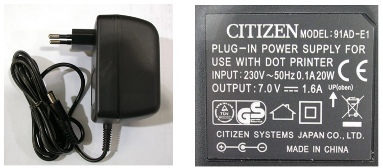 Adapter 230V EU CBM910 — widok z prawej