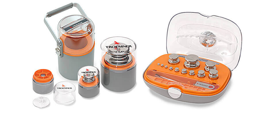 Odważniki wzorcowe OIML firmy Troemner używane do akredytowanego wzorcowania wag analitycznych